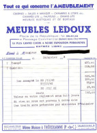 Facture Des Meubles Ledoux 1 Magasin  Dunkerque Même Maison à Théouranne ( Format 16x22 - Unclassified