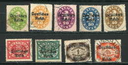 ALLEMAGNE - TIMBRES DE SERVICE  - N° Yvert 15A+15B+15D+15E+15F+15G+15H+15N+15Q Obli. - Officials