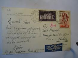 FRANCE   POSTCARDS  PARIS  POINT  1954 2 STAMPS - Other & Unclassified