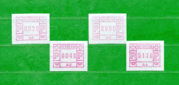 SUISSE Svizzera ** 1976 -  FRAMA - ATM. - Zum. 1 à 4.  MNH** - Automatic Stamps