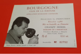 ETIQUETTE ANCIENNE / BOURGOGNE CLOS DE LA FORTUNE RECOLTE 1986 / CHANZY FRERES A BOUZERON - Bourgogne