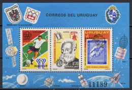 Uruguay 1976 UPU Centenary, Football Soccer World Cup, Olympic Games Montreal, Space, S/s MNH -scarce- - U.P.U.