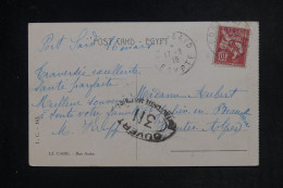 PORT SAÏD - Affranchissement De Port Saïd Sur Carte Postale Pour La France En 1918 Avec Contrôle Postal - L 152917 - Lettres & Documents