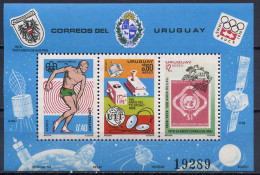 Uruguay 1976 UPU Centenary, Olympic Games Montreal / Innsbruck, Space, S/s MNH -scarce- - U.P.U.
