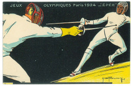 P3449 -FRANCE , 1924 PARIS OLYMPIC GAMES. BEAUTIFUL POST CARD, FENCING. - Ete 1924: Paris