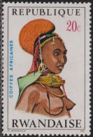 1971 Ruanda ⵙ Mi:RW 439A, Sn:RW 398, Yt:RW 408, Sg:RW 408, Rendille Woman, African Hair Styles And Headdresses - Usati