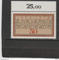 BRD RFA 1978 Droits De L'homme Yvert 826, Michel 979 NEUF** MNH - Neufs