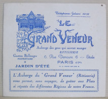 RARE ET ANCIEN MENU 1931 DEPLIANT RESTAURANT L'AUBERGE LE GRAND VENEUR PARIS - Menu