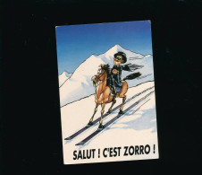 Humour - Salut ! C'est Zorro  Cheval Sur Des Skis - Humor