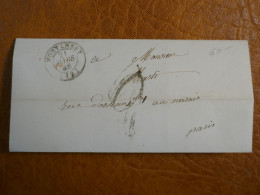 H31 FRANCE LETTRE  1848 MONTHLERY A PARIS MARAIS Q. ORLEANS+ CACHET ROUGE    +AFF. INTERESSANT+++ - 1801-1848: Precursori XIX