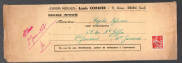 Cendras (30)  :enveloppe à Entête LOUIS CORBIER éd.musicales,av Préoblitéré Moissonneuse 8f (PPP47460) - Publicités