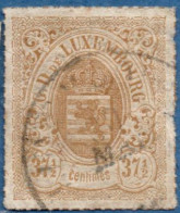 Luxembourg 1865 37½c Yellow Brown Rouletted (coloured) 1 Value Cancelled 2 Thin Spots - 1859-1880 Wappen & Heraldik