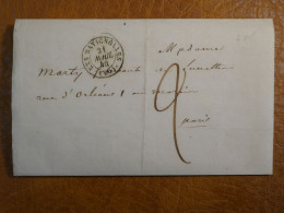 H31 FRANCE LETTRE  1844  BATIGNOLLES  A PARIS MARAIS Q. ORLEANS+ CACHET BLEU +AFF. INTERESSANT+++ - 1801-1848: Precursors XIX