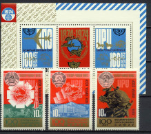 USSR Russia 1974 UPU Centenary, Space Set Of 3 + S/s MNH - U.P.U.