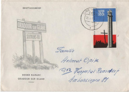 Germany Deutschland DDR 1966 FDC Gedenkstatte Oradour Sur Glane, France, Canceled In Dresden - 1950-1970