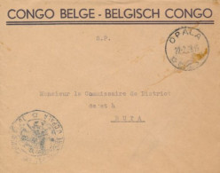 BELGIAN CONGO SP COVER FROM OPALA 22.02.58 TO BUTA - Cartas & Documentos