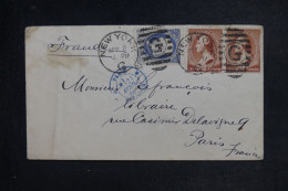 ETATS UNIS - Enveloppe De New York Pour Paris En 1884 - L 152934 - Brieven En Documenten