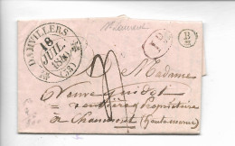 DAMVILLERS Meuse CAD Type 12 (Fleuron) + Boîte Rurale B/2 (Saint Laurent) Juillet 1840    .........G - Autres & Non Classés