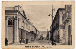 REGGIO CALABRIA - VIA ASCHENEZ - 1932 - Animata - Vedi Retro - Formato Piccolo - Reggio Calabria