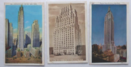 New York "Buldings"; Rockefeller, Piccadilly, Empire State Bulding - Lot De 3 CP - Collezioni & Lotti