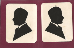 280524A - 2 CARTES SILHOUETTE - Même Profil Gauche Et Droit - Béret - Silhouette - Scissor-type