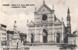 Firenze - Chiesa Di S. Croce E Monumento A Dante - Fp Vg 1910 - Firenze (Florence)