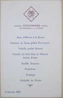 RARE ET ANCIEN MENU 1935 CASTEL POMPONIANA HOTEL ALMANARRE HYERES - Menükarten