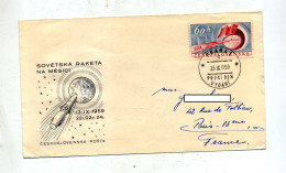 Lettre Cachet Prague Sur Fusée Espace - Cartas & Documentos