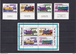 Israel 1977 Mi 722-725 + Block 16 MNH ** - Eisenbahnen