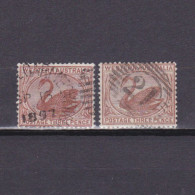 WESTERN AUSTRALIA 1882, SG# 86-87, 3d Brown (shades), Wmk Crown CA, Swan, Used - Gebraucht
