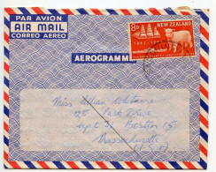New Zealand 1957 Aerogramme; Sandringham To Boston, Massachusetts; 8p. Lamb, S.S. Dundedin & Refrigeration Ship - Briefe U. Dokumente