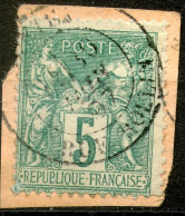 France,1876,YT#75,Sage U/N , 5 C.,cancell,as Scan - 1876-1878 Sage (Type I)
