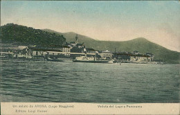 ARONA ( NOVARA ) VEDUTA DEL LAGO E PANORAMA - EDIZIONE FERRARI - SPEDITA - 1900s ( 20924) - Novara