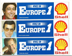 Lot De 3 Marque-Pages - Vivez En Europe1 SHELL -  Pierre Bellemare, Jean-Claude Dassier, Christian Barbier - Bookmarks
