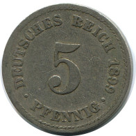 5 PFENNIG 1899 A ALLEMAGNE Pièce GERMANY #DB146.F.A - 5 Pfennig