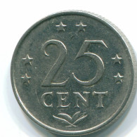 25 CENTS 1971 NETHERLANDS ANTILLES Nickel Colonial Coin #S11572.U.A - Nederlandse Antillen