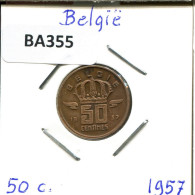 50 CENTIMES 1957 DUTCH Text BÉLGICA BELGIUM Moneda #BA355.E.A - 50 Cents