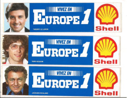 Lot De 3 Marque-Pages - Vivez En Europe1 SHELL -  Jacques Rouland, Yann Hegann, Thierry Le Luron - Lesezeichen