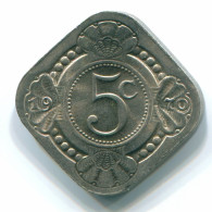 5 CENTS 1970 ANTILLAS NEERLANDESAS Nickel Colonial Moneda #S12508.E.A - Nederlandse Antillen