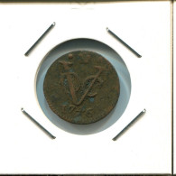 1746 HOLLAND VOC DUIT NIEDERLANDE OSTINDIEN NY COLONIAL PENNY #VOC2576.7.D.A - Dutch East Indies