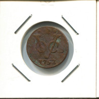 1752 HOLLAND VOC DUIT NIEDERLANDE OSTINDIEN NY COLONIAL PENNY #VOC2714.7.D.A - Niederländisch-Indien