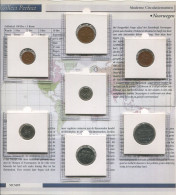 NORVÈGE NORWAY 1958-1996 Pièce SET 1. 2. 5. 10. 25. 50 ORE. 1 KRONE UNC #SET1165.5.F.A - Noorwegen