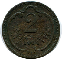 2 PFENNIG 1904 ÖSTERREICH AUSTRIA Münze #AW952.D.A - Autriche