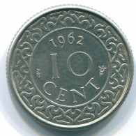 10 CENTS 1962 SURINAM NIEDERLANDE Nickel Koloniale Münze #S13218.D.A - Surinam 1975 - ...