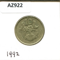 10 CENTS 1992 ZYPERN CYPRUS Münze #AZ922.D.A - Chypre