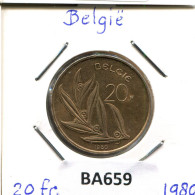 20 FRANCS 1980 DUTCH Text BÉLGICA BELGIUM Moneda #BA659.E.A - 20 Frank