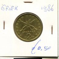 2 DRACHMES 1986 GRECIA GREECE Moneda #AK380.E.A - Griechenland