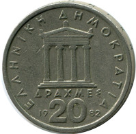 20 DRACHMES 1982 GRECIA GREECE Moneda #AZ324.E.A - Griechenland