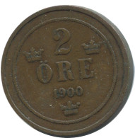 2 ORE 1900 SWEDEN Coin #AC954.2.U.A - Suède