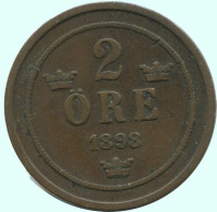 2 ORE 1898 SUÈDE SWEDEN Pièce #AC861.2.F.A - Svezia